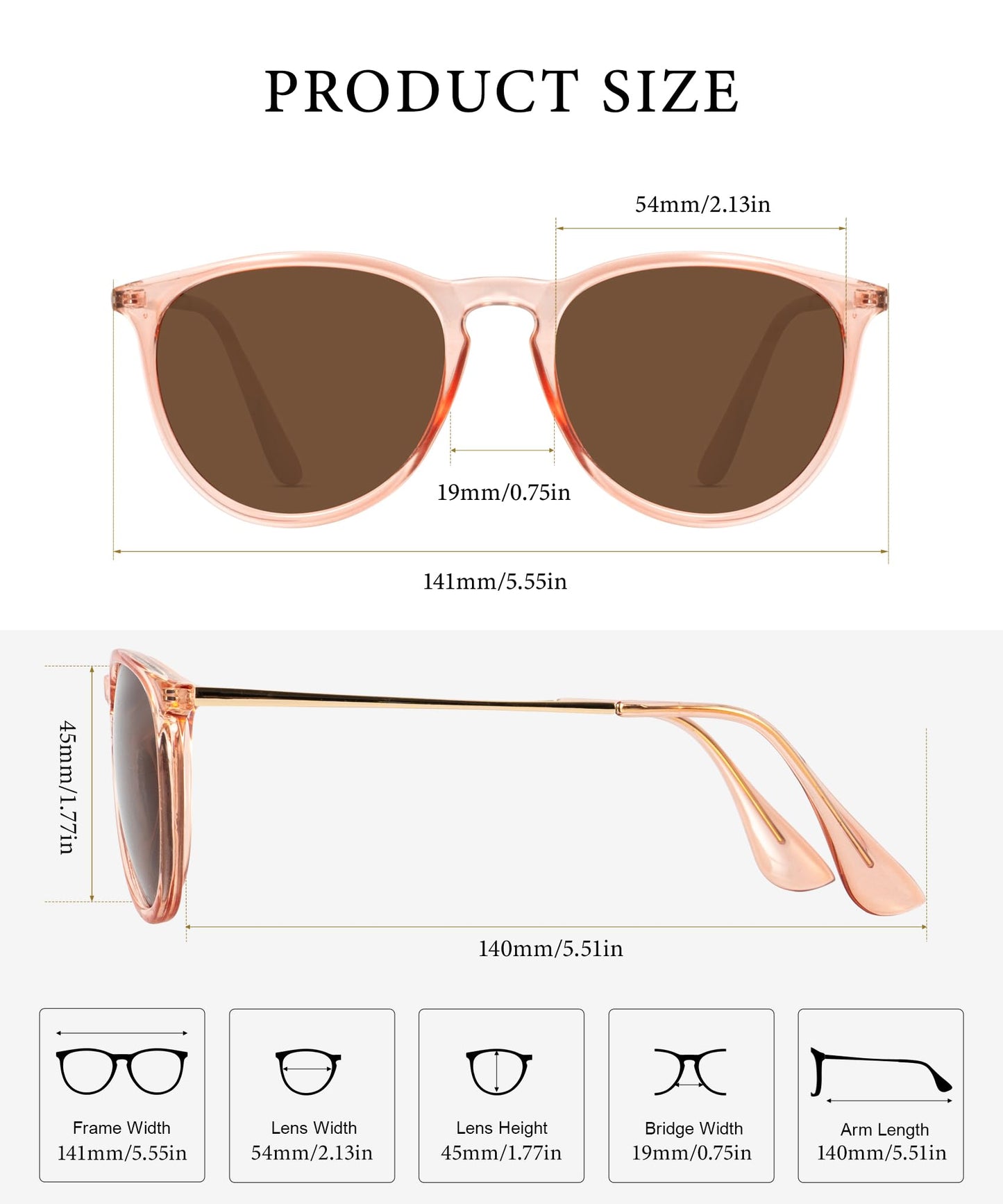 KALIYADI Sunglasses Womens Polarized Womens-Sunglasses: Trendy Sun Glasses with UV400 Retro Style for Party Beach Shopping