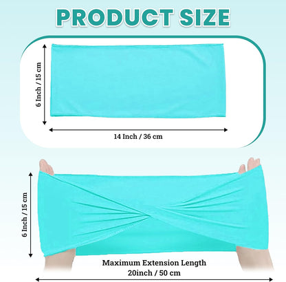 Pack 10 VDS of PCS | Aqua Blue| Spandex Chair Sashes Bows Without Buckle | Stretch Elastic Banquet Universal Folding