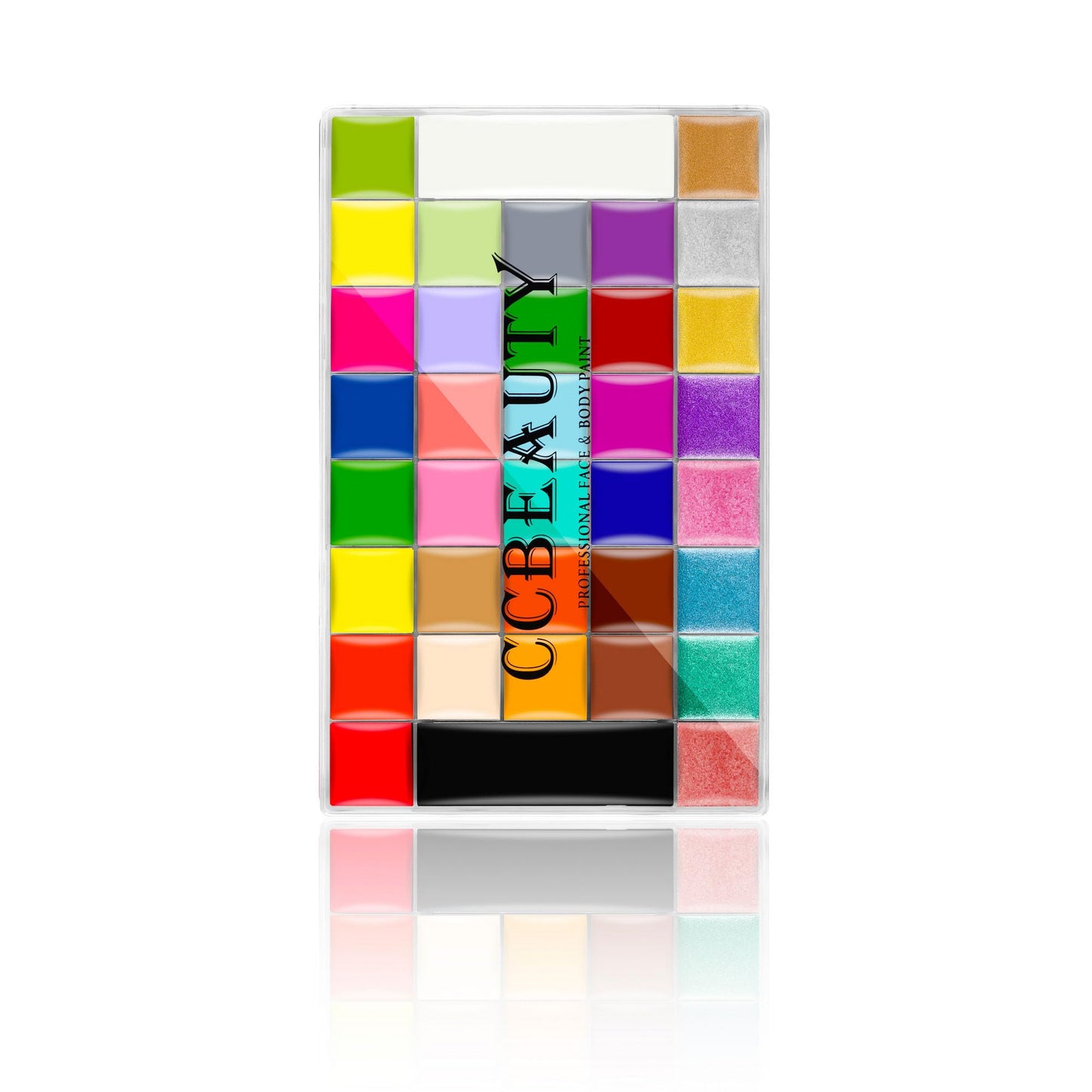 CCbeauty Professional 36 Colors Face Body Paint Kit, Largest Oil Based Hypoallergenic Neon Face Painting Palette Set with 10 Brushes for Halloween SFX Special Effects Cosplay Costume Makeup