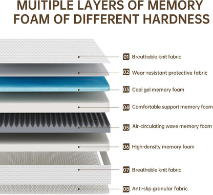 TFD Twin Mattress - 10 Inch Gel Memory Foam for Comfortable & Cool Sleep | Medium Firm, CertiPUR-US Certified