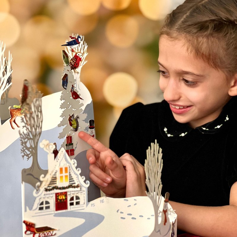 Freshcut Paper 2025 Advent Calendar, Woodland Wonderland, Pop Up 3D Greeting Cards, Paper Advent Calendar, Christmas Gifts, Holiday Cards with Blank Notecard & Envelope