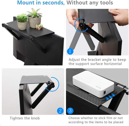 13 Inch AHIER Cable Box Shelf for Wall Mounted TV, TV Top Shelf Mount on Desktop Computer Monitor to Hold Cable Boxes