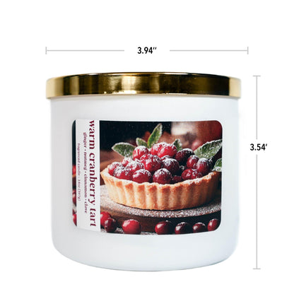 Colonial Candle Holiday Scented Candle, Warm Cranberry Tart, 14 oz - Made in The USA