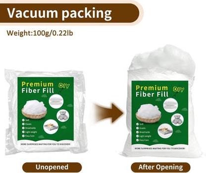 Daylendar Premium Fiberfill Stuffing - High-Resilience 100g | Recyclable Craft & Home Decor Fill