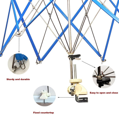 OYEUYID Metal Yarn Umbrella Skein Holder, Sturdy Adjustable Yarn Ball Winder with Metal Frame Portable Knitting Yarn Winding Bracket for Crochet & Craft Yarn Management