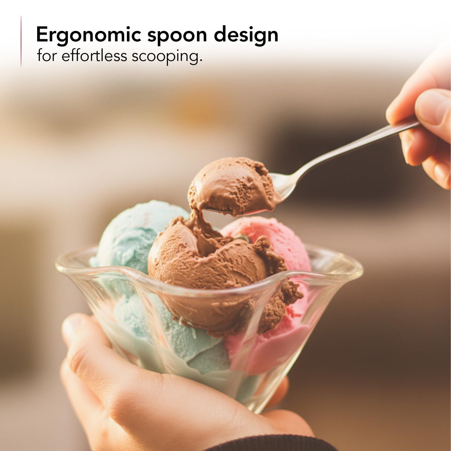 OVENTE 4 Pack Glass Dessert Bowls with Spoons, 6 Oz Footed Ice Cream Cups for Sundae, Fruit, Salad, Cocktail, Snack or Trifle, All Purpose Serving Bowl Ideal for Christmas Holiday Party, Clear ICGBSS4