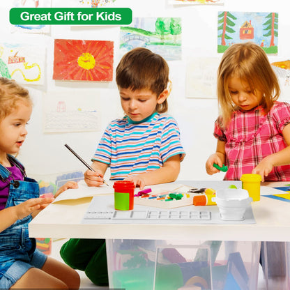 AWOKE Silicone Painting Mat - 20"X16" Silicone Art Mat with 1 Water Cup for Kids - Craft Mat has12 Color Dividers - 2 Paint Dividers (White),Toddler Activities,3 4 5 Year Old Girl Boy Birthday Gifts