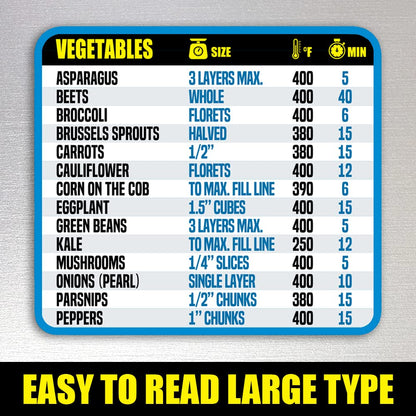Air Fryer Magnetic Cheat Sheet - Large Print Easy to Read Airfryer Accessory - Air Fryer Cooking Times Chart Magnet, Airfry Cookbook Guide, Kitchen Cheat Sheet, Airfryer Oven Accessories 2025 (Red)