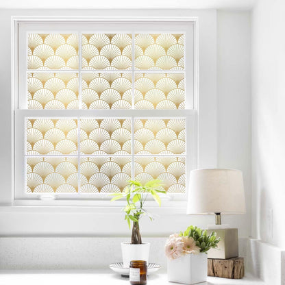 DKTIE Window Privacy Film, Frosted Glass Static Clings Non-Adhesive with Installation Tools, Modern Home Style
