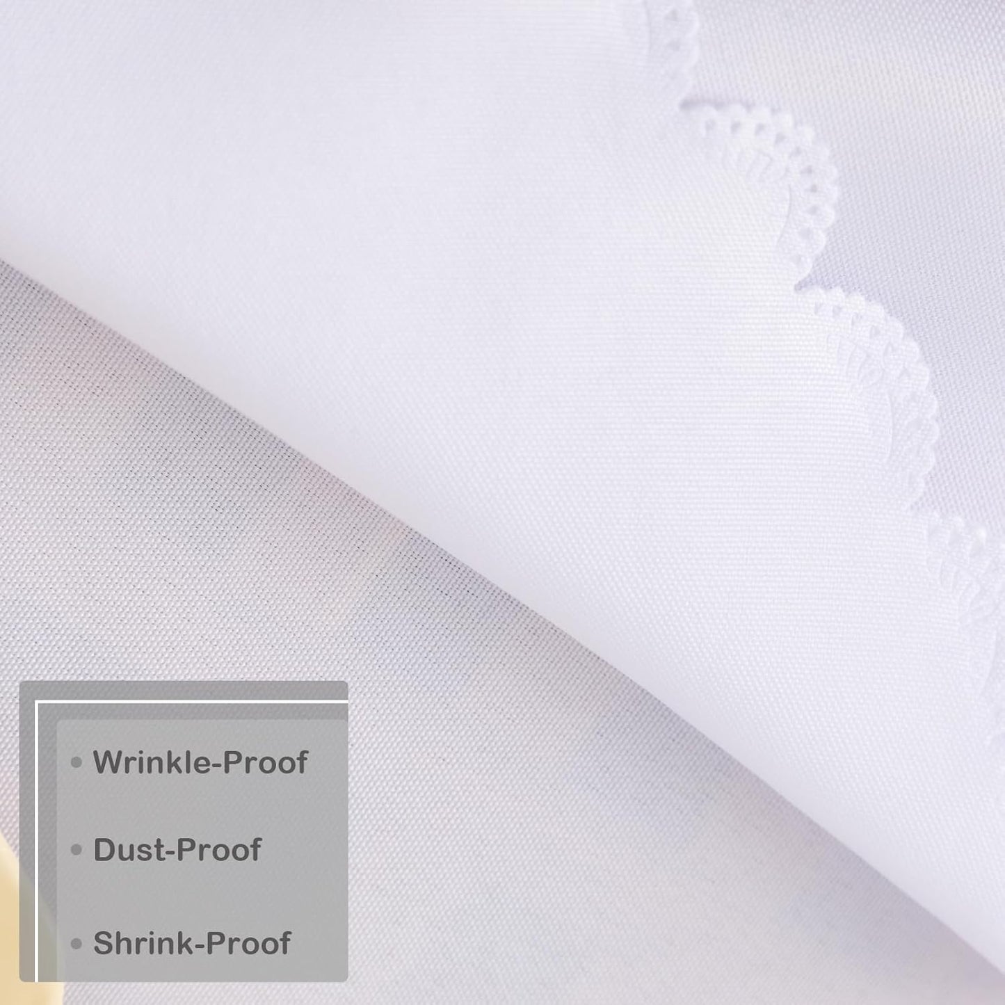 24 24 Inch Small Square White Tablecloth x Polyester Fabric Washable Table Cover Decorative Wrinkle Resistant Solid