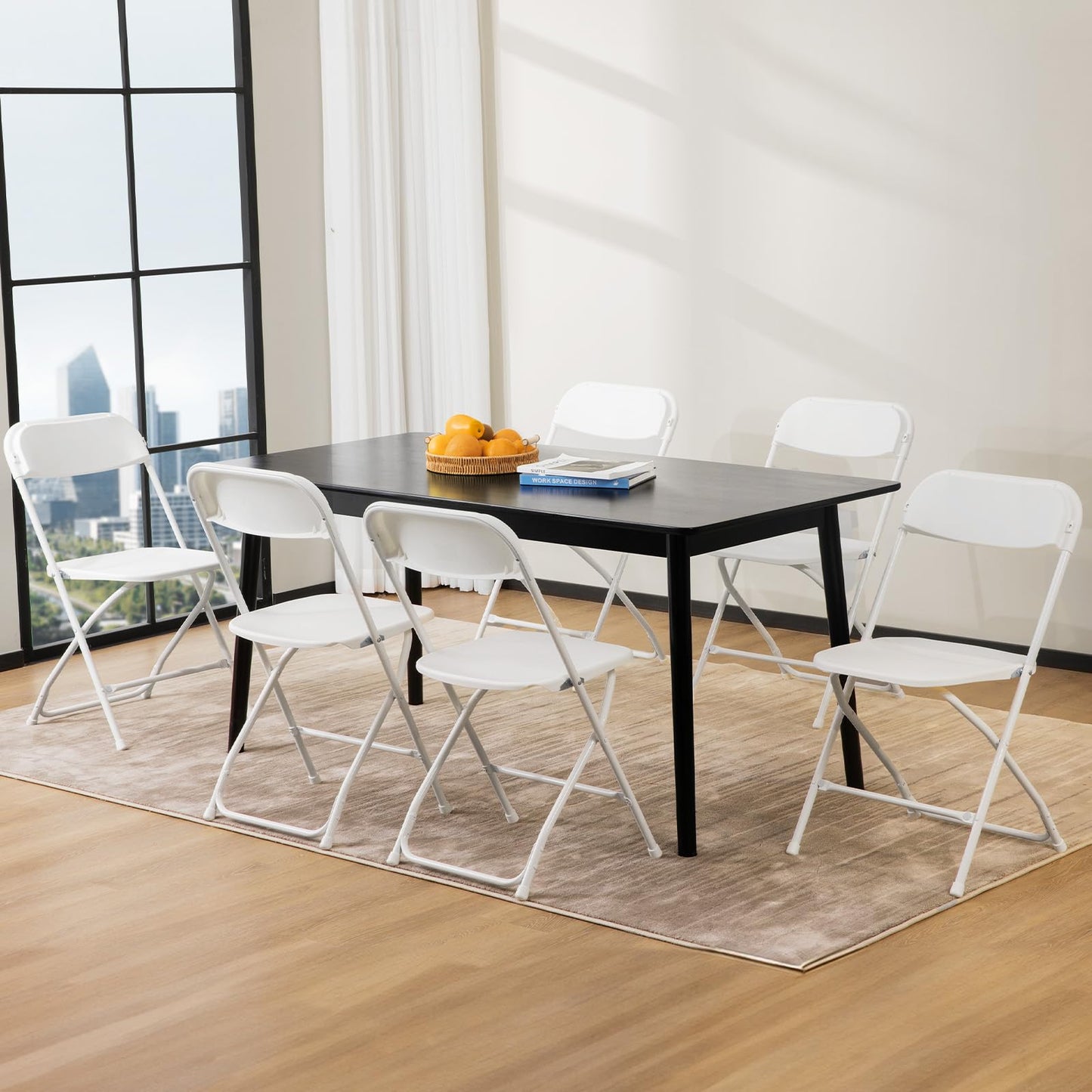Sweetcrispy Folding Chair 20 Pack, Plastic Foldable Chairs with 330-Pound Capacity, Sturdy Metal Portable Chair, Easy to Use and Store, Outdoor and Indoor, for Home, Office, Party, Comfy, White
