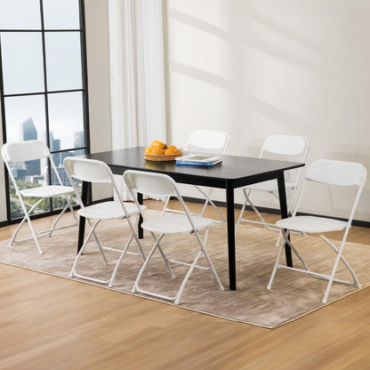 Sweetcrispy Folding Chair 20 Pack, Plastic Foldable Chairs with 330-Pound Capacity, Sturdy Metal Portable Chair, Easy to Use and Store, Outdoor and Indoor, for Home, Office, Party, Comfy, White