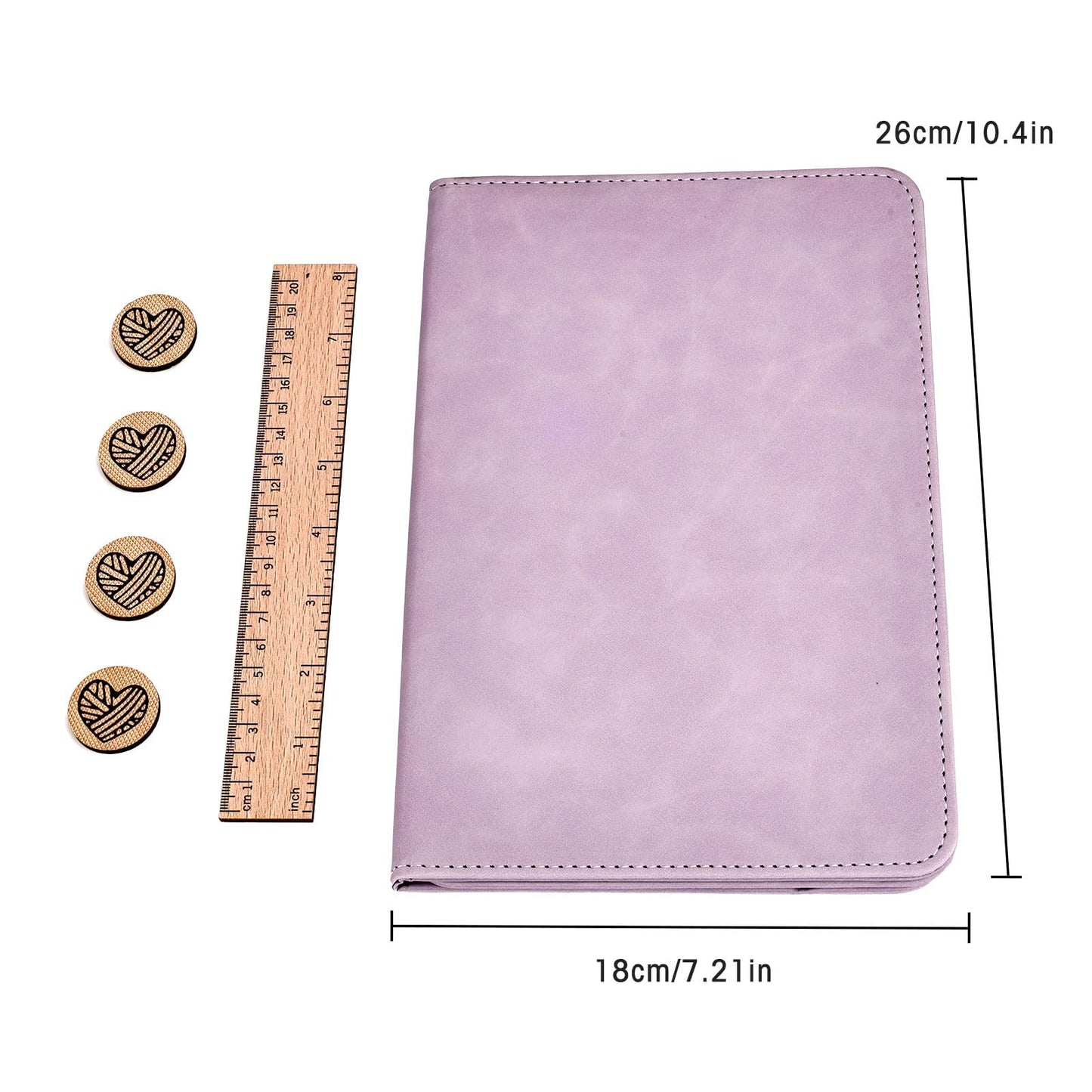 Earssa Knitting Pattern Holder,Crochet Pattern Holder for Cross Stitch, Needlework, Knitting & Crochet Foldable Magnets Chart Board with Ruler and 4 Replacement Magnets (Purple)