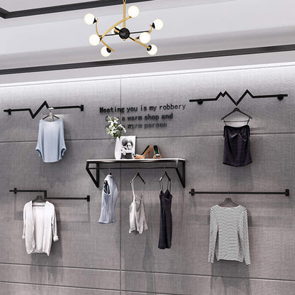 JHNKOJ Heavy Wall-Mounted Metal Garment Rack, Commercial Clothing Store Display Rack Suspended Ceiling Hanger, Clothes Hanger Rod for Retail Stores,H