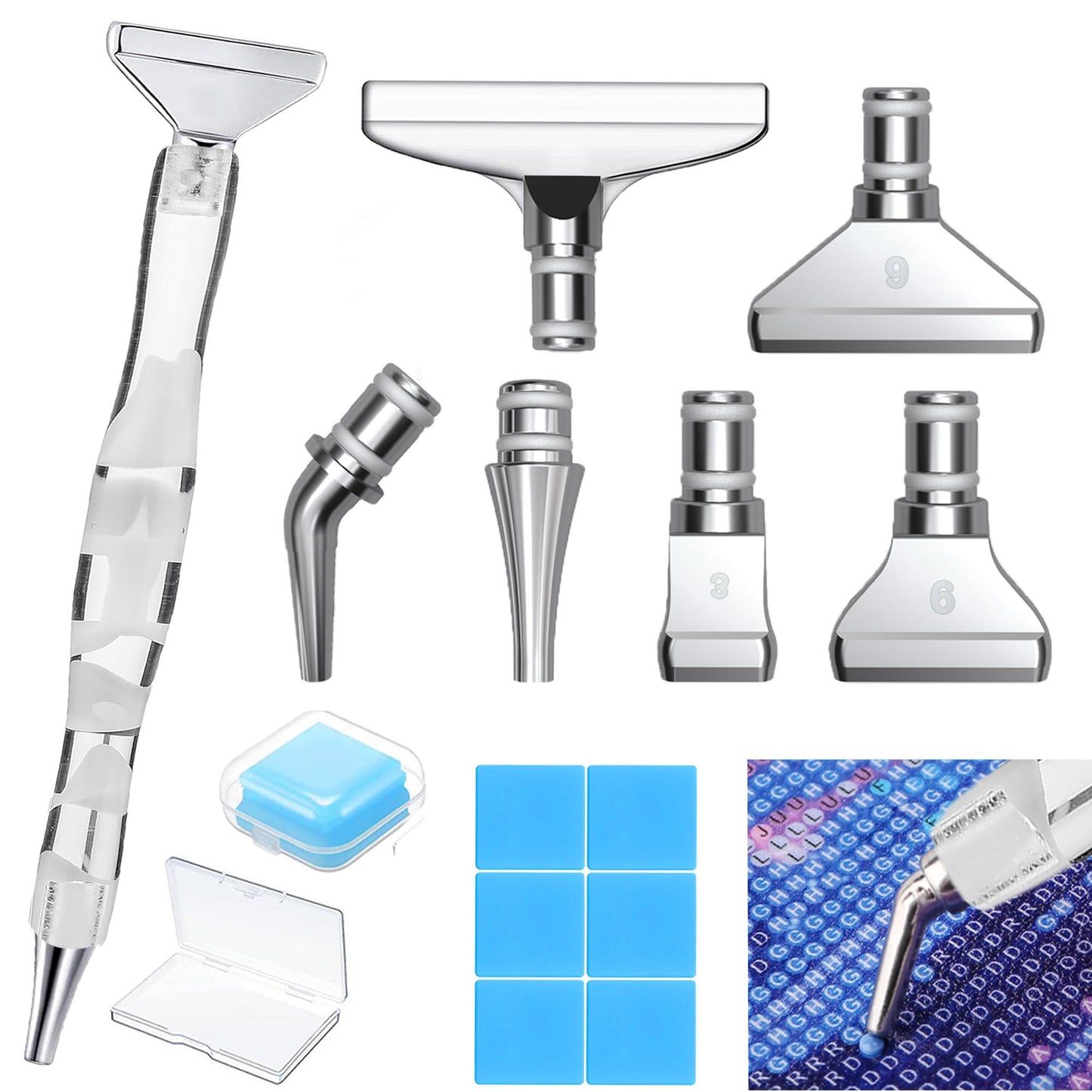 Heyseri Diamond Painting Pens, “Classic Wax Stylus” Diamond Art Pen, Gem Painting Tools Accessories, Gem Art Pen with Metal Tips for 5D Craft Nail