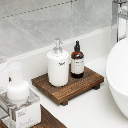 2 Counter Tiamon Pcs Wood Pedestal Stand Riser Wood Riser Soap Stand for Bathroom Farmhouse Soap Tray for Home Kitchen