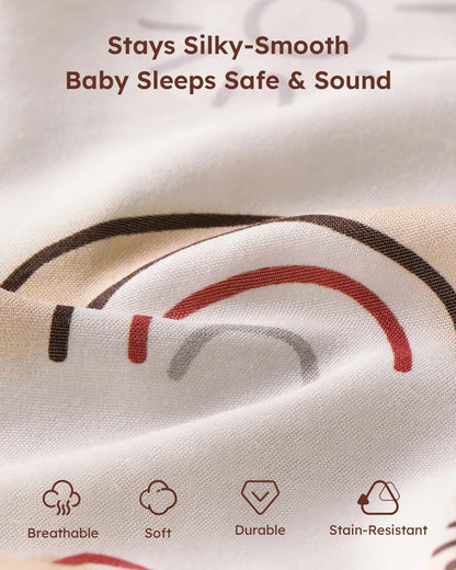 Yoofoss Baby Pack and Play Sheets - Ultra Soft 2-Pack Fitted Mini Crib Sheets | 38x26, Neutral Animal Design