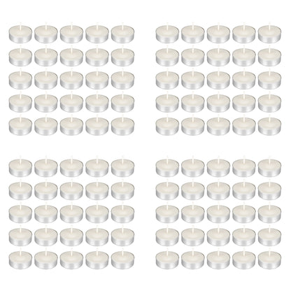Mega Candles 100 pcs Unscented White Tea Lights Candles, Pressed Wax Candle 3.5 Hour Burn Time, Home Décor, Wedding Receptions, Occasions, Festivities, Events, Meditations, Spa, Prayers, Vigil