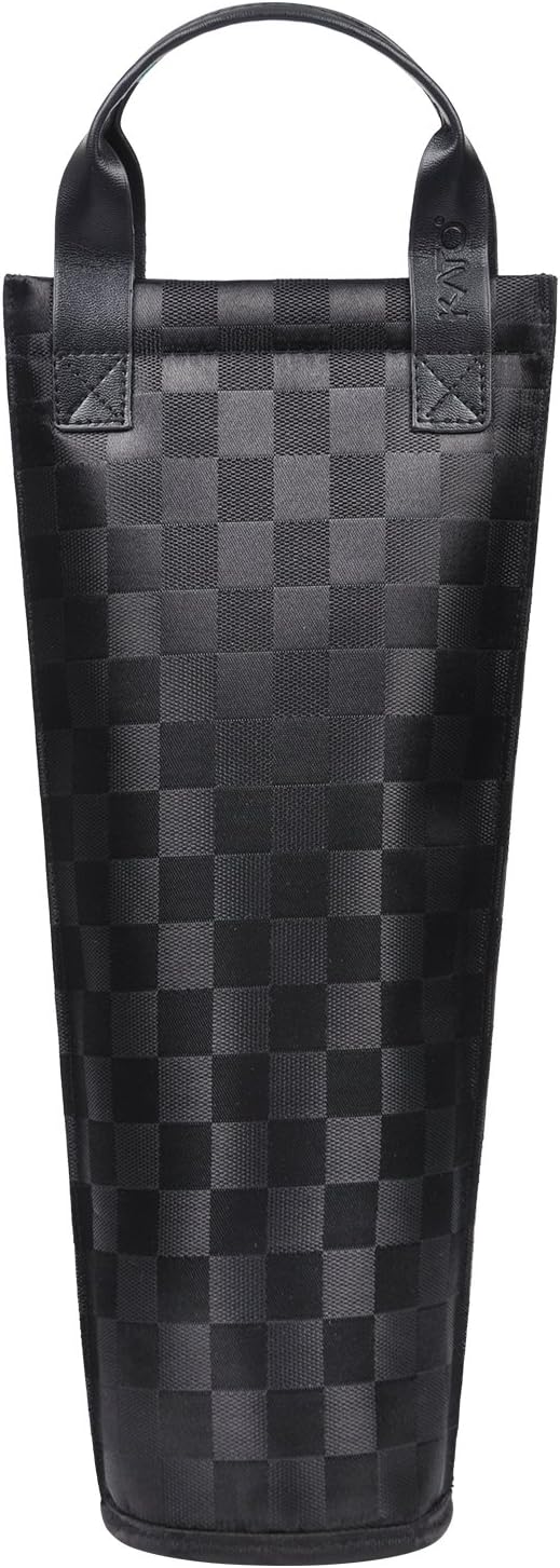 Tirrinia Single Wine Gift Tote Bag, Insulated Padded Thermal Wine Bottle Carrying Cooler for Travel, Picnic, Black