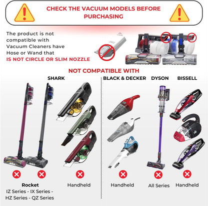 Universal Vacuum Attachments - Hardfloor Brush and Replacement Accessories for Vacuum Cleaners