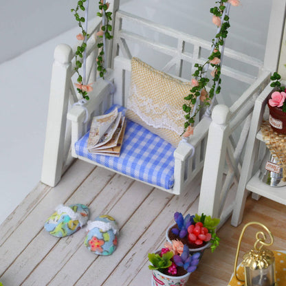 CUTEROOM DIY Miniature House Kit - Mini Craft Rooms for Adults with LED Lights, Realistic Mini Dollhouse Kit Building Model Kit, Creative Home Decor Gift- Kitten Diary