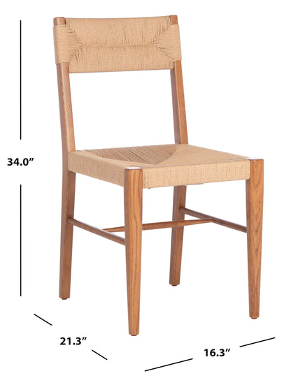Safavieh Couture Home Collection Cody Natural Rattan Living Room Dining Accent Chair (Fully Assembled) -Set of 2 SFV4104B-SET2