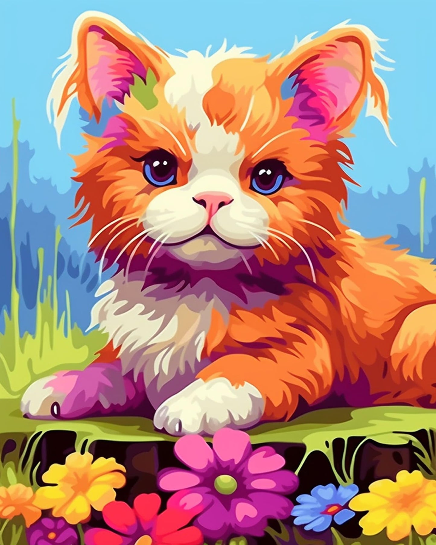 Maomaomi Paint by Numbers DIY Acrylic Painting Kit for Kids & Adults Beginner – 16" Wx20 L Mimi Cat Pattern