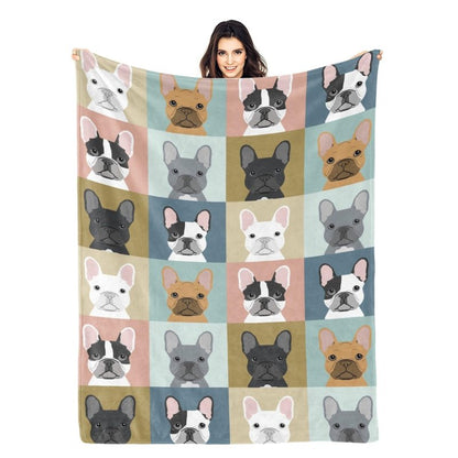 French Bulldog Blanket Gifts Super Soft Bulldog Dog Throw Blanket, Warm Cozy Fluffy Lightweight Blankets and Throws for Couch Sofa Bed 50"X40"