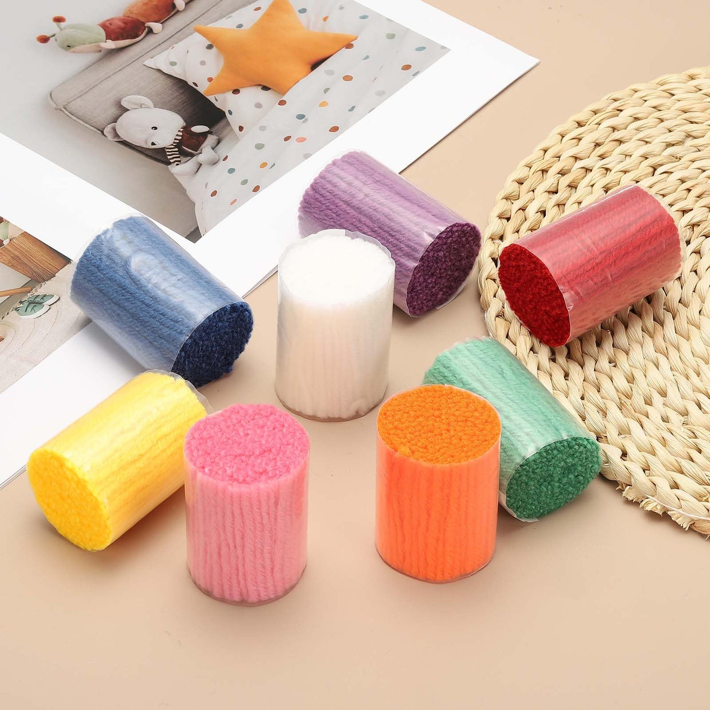 PATIKIL 12Rolls Latch Hook Yarn, Latch Hook Kit Precut Rugs Yarn Making Crochet Bundles for Rug Adults Beginners Tapestry DIY Craft, White