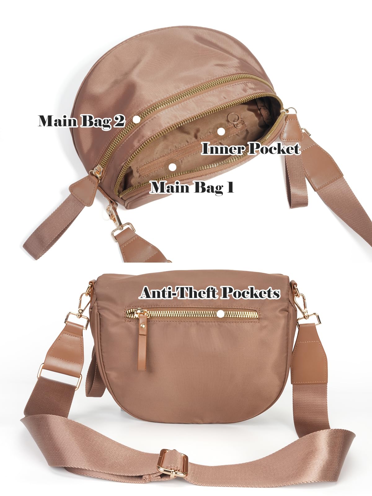 Pure Colour Crossbody Bag Bum Bag for Women,Spacious Purse Fanny Packs Belt Bag,Oversized Bum Bag (Colour Bum Bag-Beige)