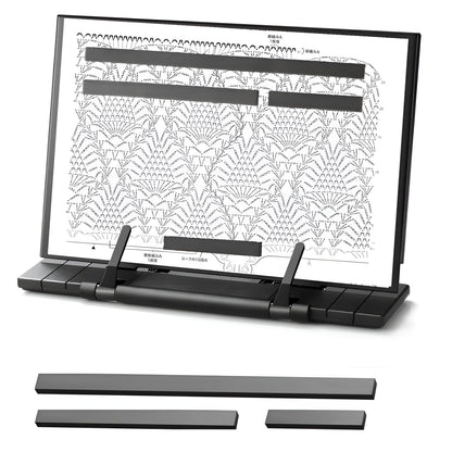Knitting Pattern Holder with 4 Replacement Black Magnets, Knitting Chart Keeper Cross Stitch Pattern Holder for Crochet, Cross Stitch Supplies & Accessories, 11.22" Lx7.28 W