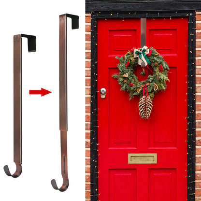 ZMCINER Wreath Hanger for Front Door, Adjustable Wreath Hanger from 15 to 25 Inches, 20 lbs Larger Door Upgrade Christmas Fall Wreaths Decorations Hook (Bronze)