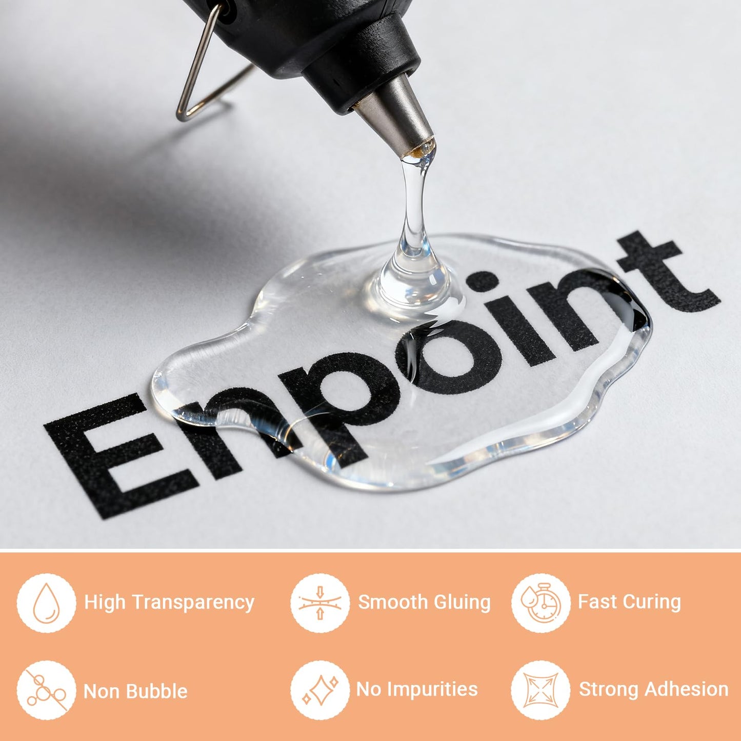 ENPOINT 0.27"x4" 72 Pack Black Hot Glue Sticks & 50 Pack Crystal Clear Hot Glue Sticks for Fabric, Wood, Metal, Glass, Plastic, Floral