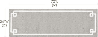 Madison Park Evan 100% Cotton Bathroom Rug, Non-Slip Backing, Luxurious Tufted Plush Bath Mat, 24x72, Grey