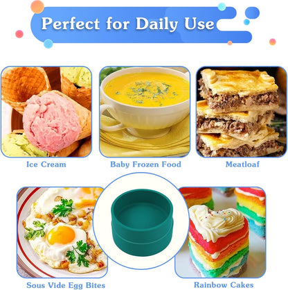 Silicone Air Fryer Egg Pan, Reusable Egg Bite Maker, BPA Free Microwave Egg Cooker, Multi Color, 3Pcs