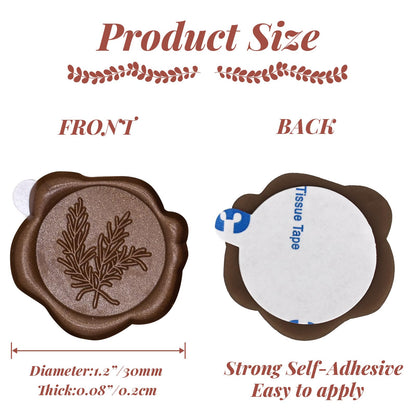 Wax Seal Stickers for Envelope Seals, 100pc Chocolate Brown Self-Adhesive Wax Stamp Stickers for Wedding lnvitations, Cards Envelopes Seal