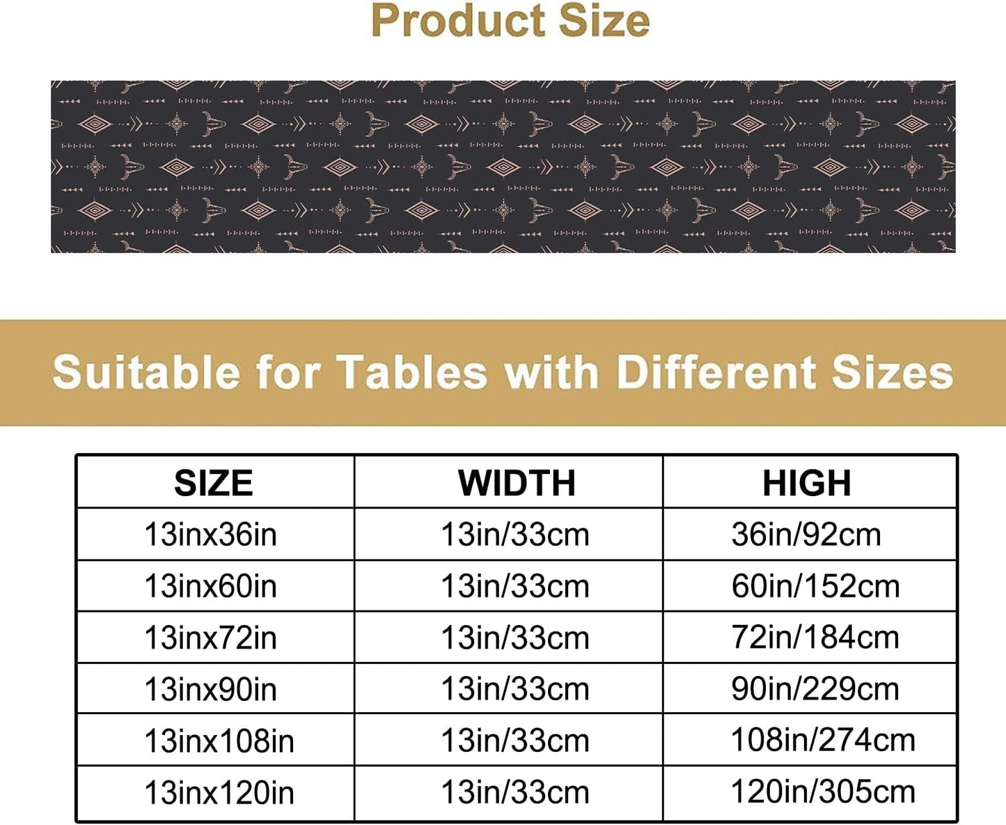 Nitmbi 13x72inch Halloween Table Runner,Buffalo Plaid Gnome Bat Pumpkin Ghost Pattern Retro Table Runner for Coffee