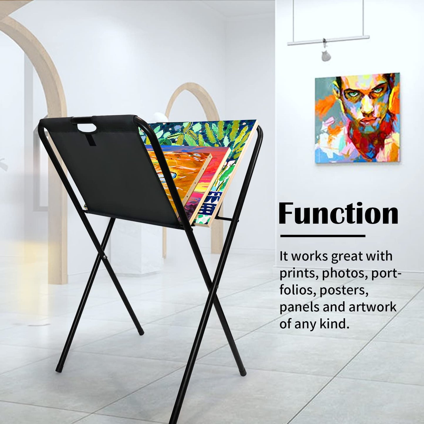 Falling in Art Canvas Print Rack, Display Rack for Posters, Holds Artwork, Prints, Panels, Canvas Art for Shows & Storage