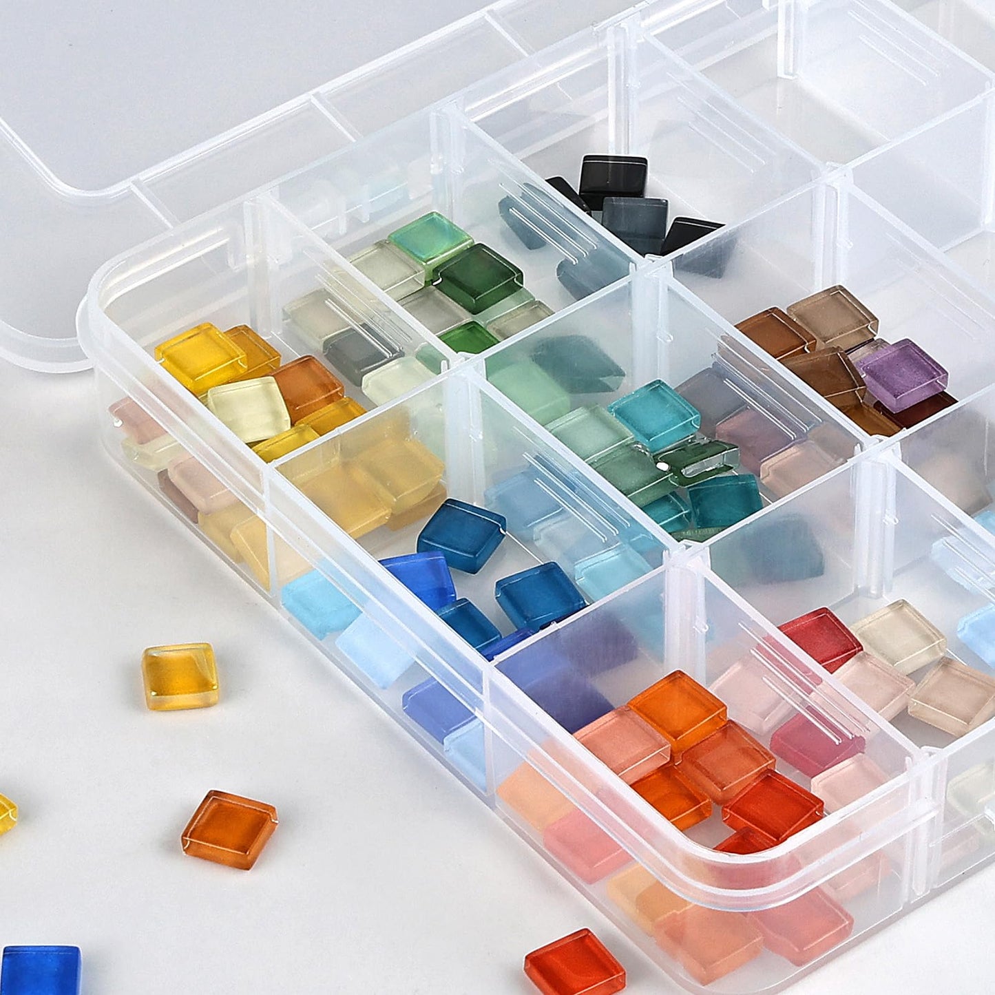 MERRYFILL 18 Grids 7.9 x 5.8 x 1 Compartment Organizer Container with Adjustable Divider 6 Pack multi Plastic Storage Box mini Case for Bead Craft Jewelry Fishing Tackles Nail Charm Sticker Small item