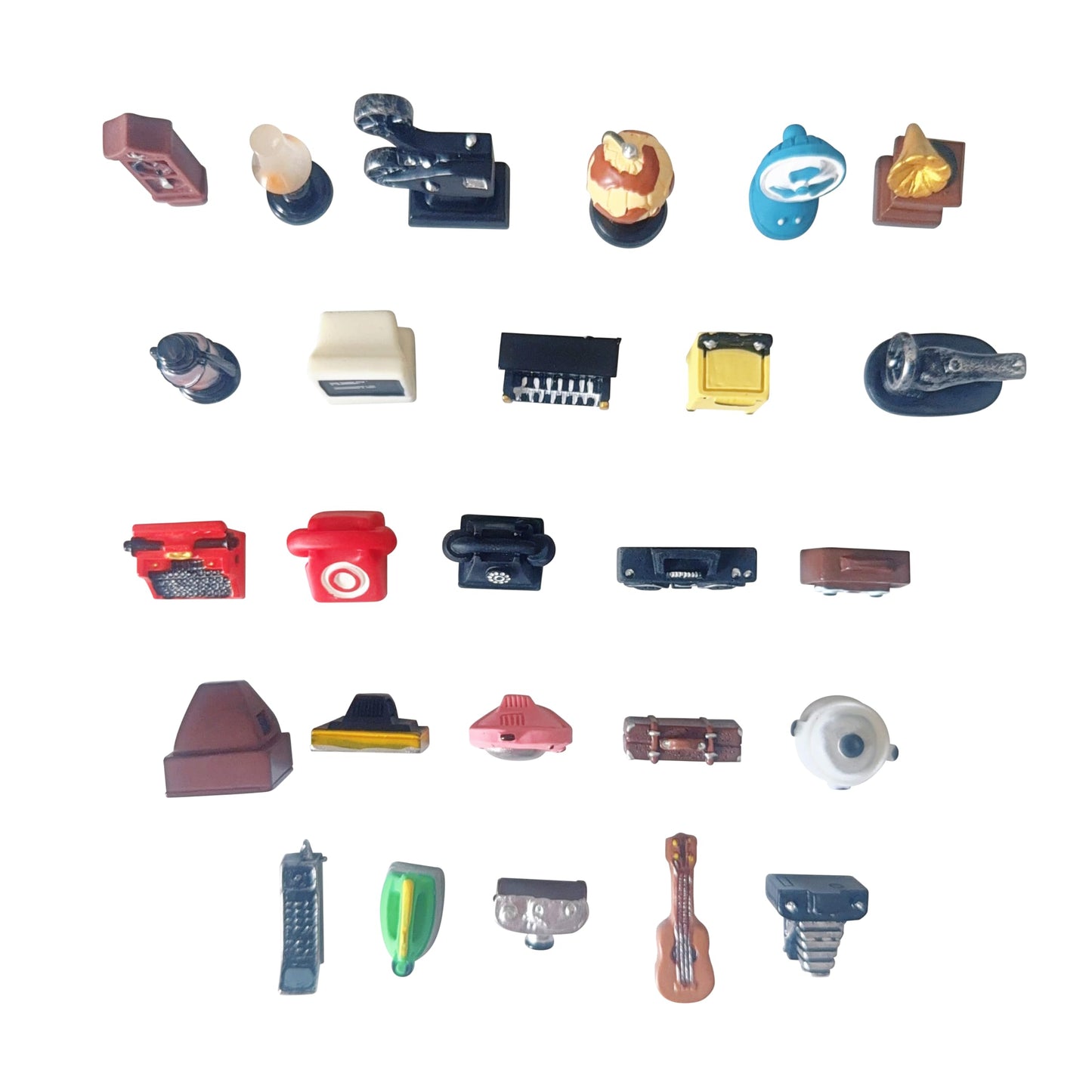 SIX VANKA 25pcs Miniature Resin Retro Home Appliances Decoration Sets Cameras Telephone Photo Props DIY Pretend Play Doll House