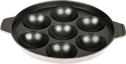 Appam Patra Paniyaral Non-Stick Paniyaram Pan with Stainless Steel Lid, 7 Balls