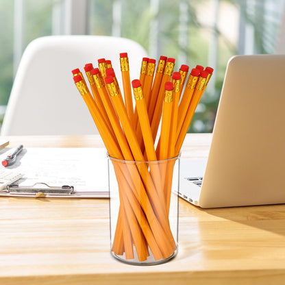 Crtiin 20 Pack Clear Acrylic Pen Holder Makeup Brush Round Pencil Holder for Desk Pen Cups Desk Organizers and Storage Desktop Stationery Organizer for Office School Home Supplies