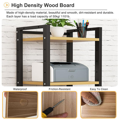 XEOKXOIT 6 Tier AV Media Stand, 47in Audio Rack Tower Stereo Components Cabinet, Home Theatre CD Record Player Stereo Receiver Equipment Rack with Adjustable Wood Shelves, Load 400lbs (Teak Brown)