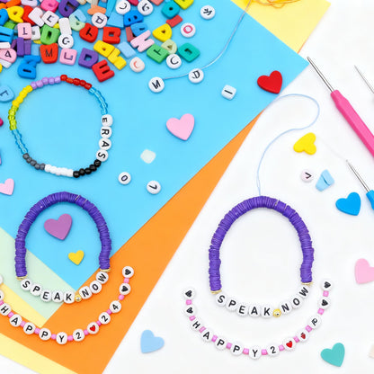 nikkiGuo 6380 PCS Jewelry Making Kit – 24 Colors Seed Beads, 24 Colors Clay, UV Color Changing & Glow Pony, Letter, Mixed Charms, Tools,Gift Box for DIY Bracelets