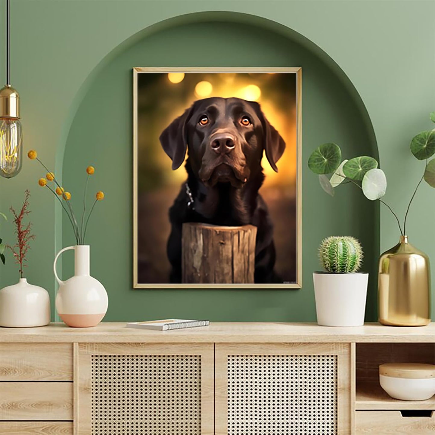 Black Labrador with Eyes Diamond Painting, Labrador Dog Diamond Painting Kits, 5D DIY Diamond Painting Kits for Adults, for Room Home Wall Decor Gift 12x16 inch