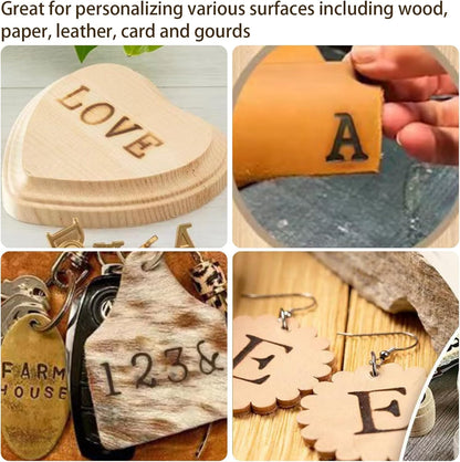 Uppercase Alphabet Set for Branding and Personalization of Wood, Leather, and Other Surfaces