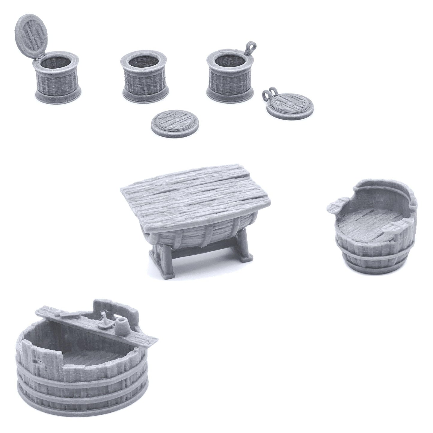 EnderToys City Furnishings by Printable Scenery, 3D Printed Tabletop RPG Scenery and Wargame Terrain 28mm Miniatures