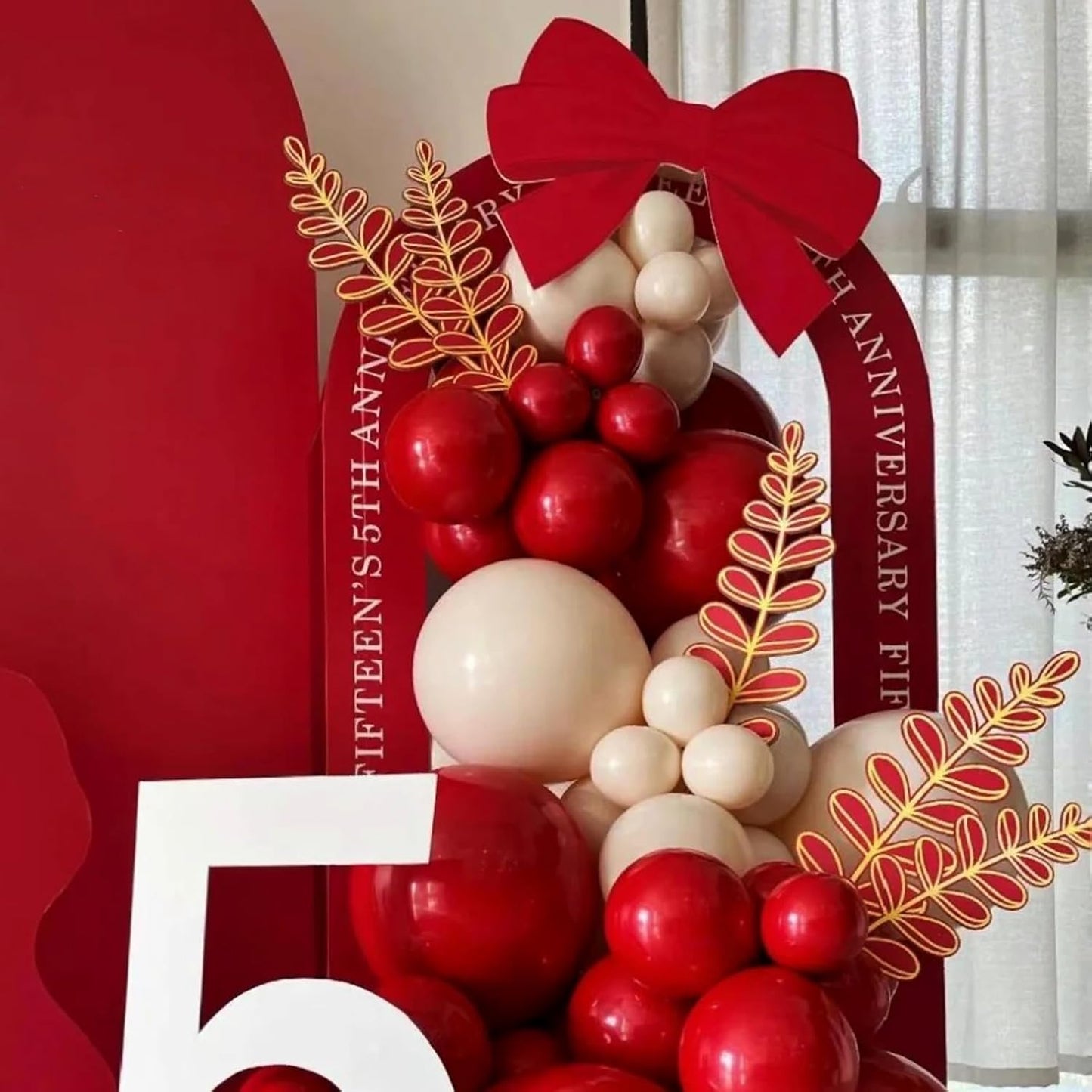 Voircoloria Ruby Balloon Garland Kit - 90 Pack of 5/10/12/18 Inch Balloons for Weddings, Birthdays & Anniversaries
