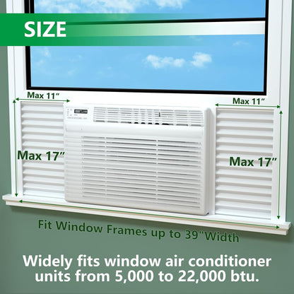 VACUUM002WHITE Window Air Conditioner Side Insulated Panel, 2PIC Insulation Panels Window Seal Kit with 4 Pressure
