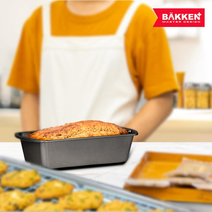 Bakken Swiss Loaf Pan Set, 4-Piece Deluxe Nonstick Carbon Steel Bakeware for Bread and Cakes